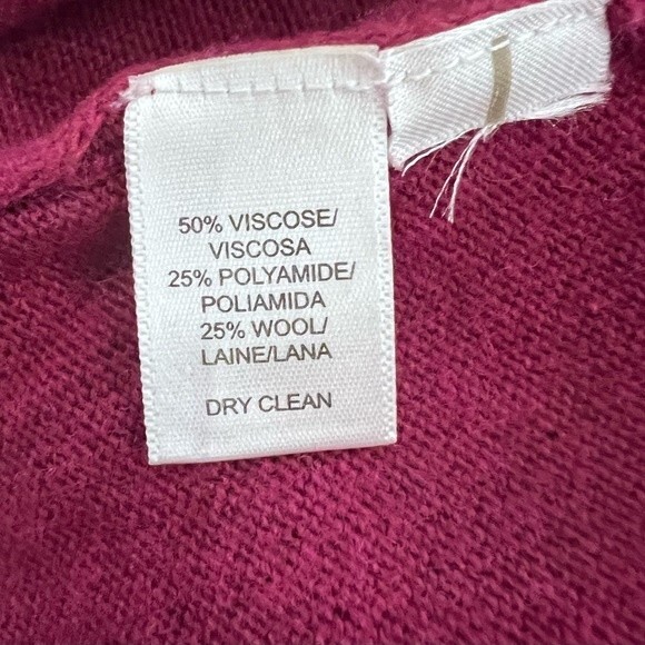 Ann Taylor Loft bell sleeve cranberry Italian Wool lightweight sweater small - Picture 5 of 5
